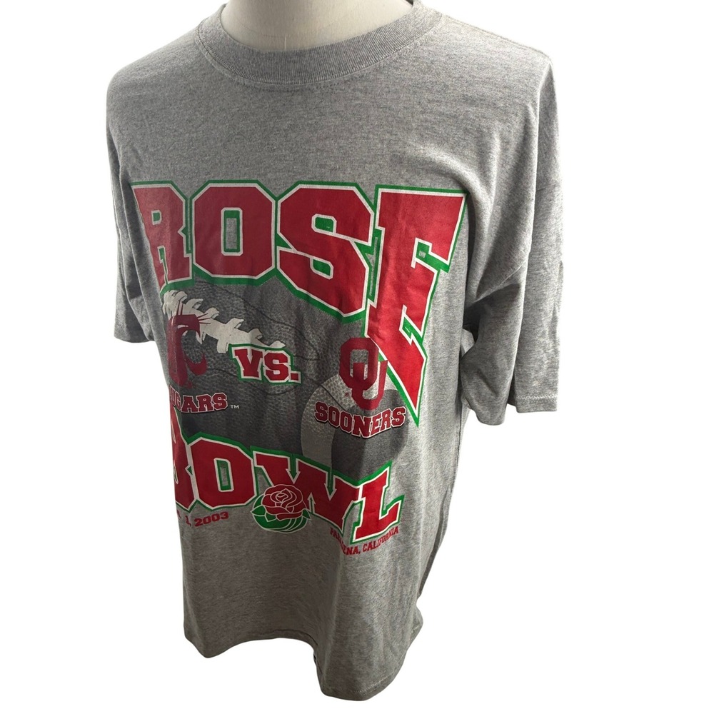 Oklahoma Sooners vs Washington Cougars Rose Bowl 2003 Tee Shirt Mens XL NEW
